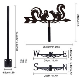 SUPERDANT Stinktier Wetterhahn Fürs Dach Tier Wetterfahne Mephitis Wetterfahnen Für Schuppen Schwarzer Windrichtungsanzeiger Für Bauernhaus Hof Bauernhof Schuppen Gartendekoration