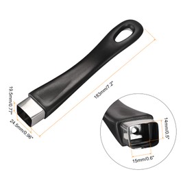 MECCANIXITY Pan Replacement Handle Black 183mm/7.2inch with Screw Nonstick Saucepan Cookware Skillet Stainless Steel Handle