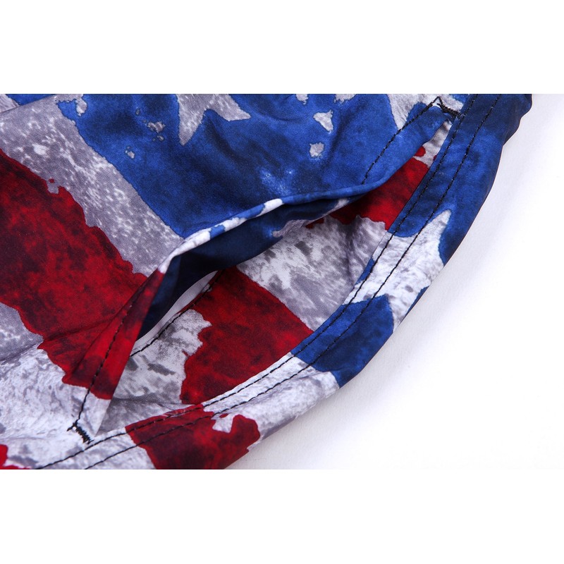 MILANKERR Men's Swim Trunk (S(30"-32"), Flag)