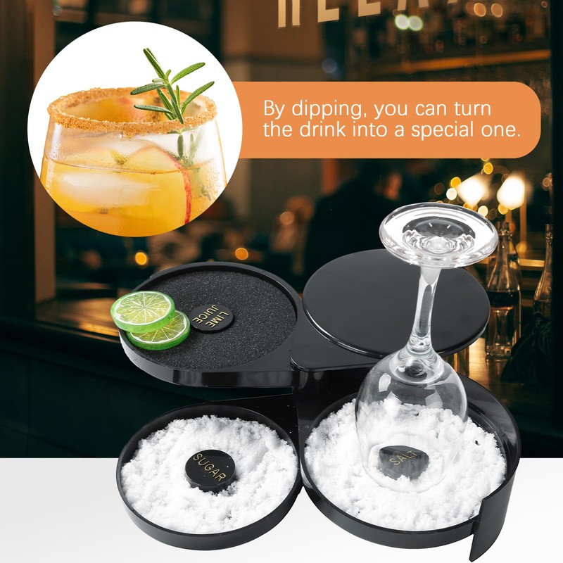 NATGAI Bartender Tool Cocktail Margarita Glass Rimmer 3 Tier Sugar
