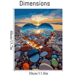 Paint by Number for Adults Beginner Canvas Landscape Love Stone - Painting by Numbers Kits with 3 Brushes and Acrylic Paint for Gift and Home Wall Decor Inch12X16