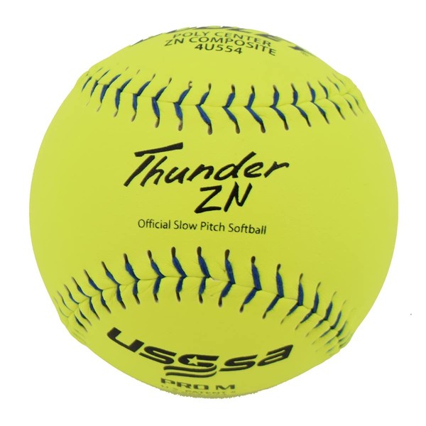 DUDLEY 12" USSSA Thunder ZN Pro-M Stamp Slowpitch Softball -12 Pack