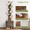GRUSIGN 6 Tier Tree Book Shelf Small Bookshelf Corner Floor