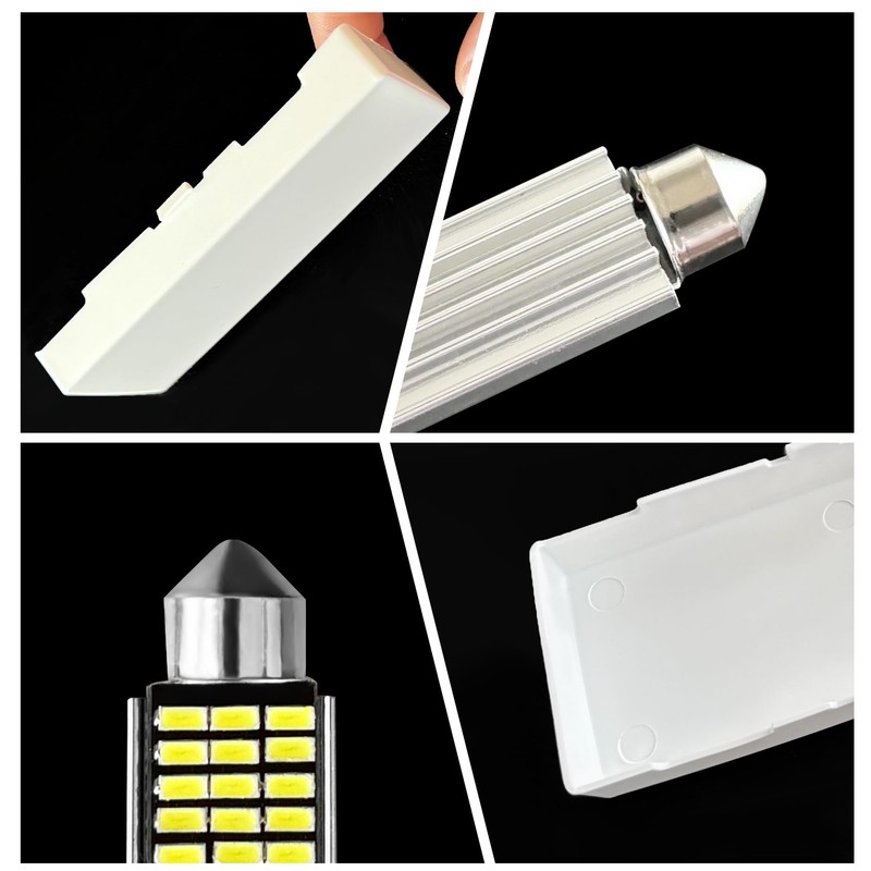 Lunwag Interior Dome Light Lens Cover/LED with LED White Blubs