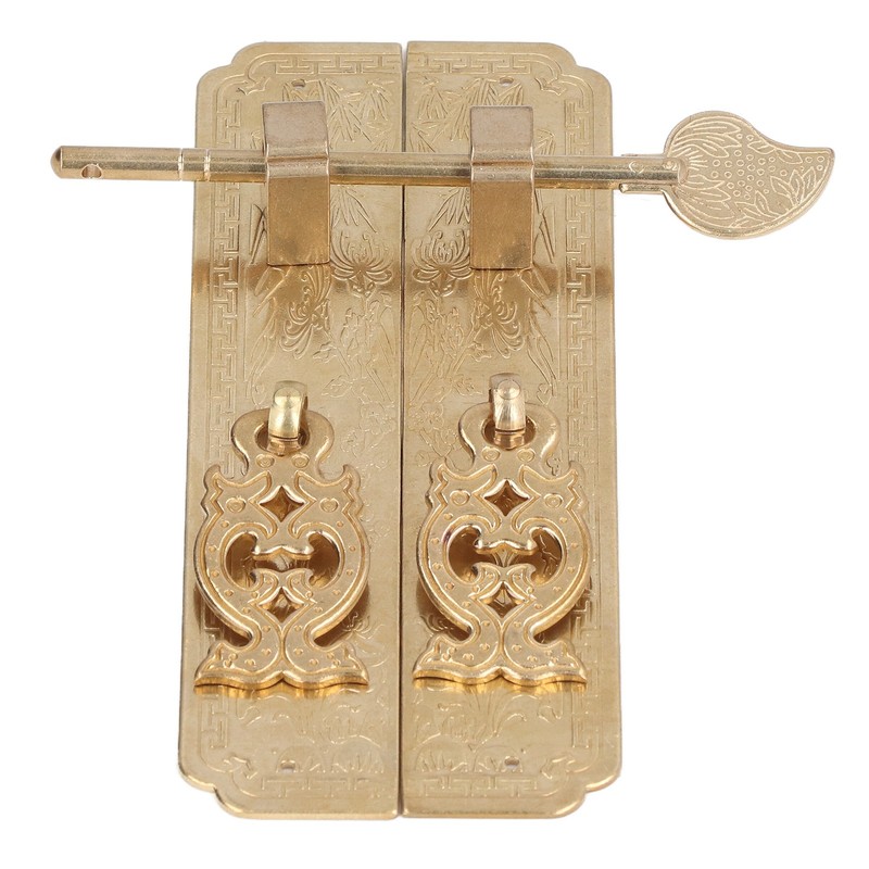 Cabinet Faceplate Brass Material Elegant Retro Botanical Pattern Decorative Chinese