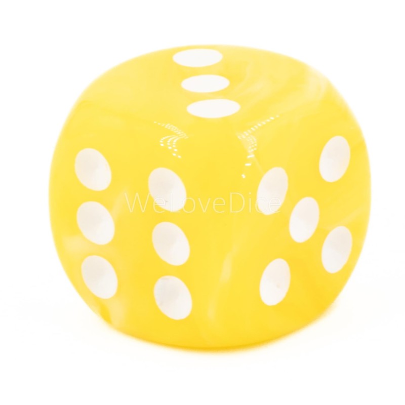 WeLoveBeads W6 Cube (16 mm) in Yellow/White Dots - Made