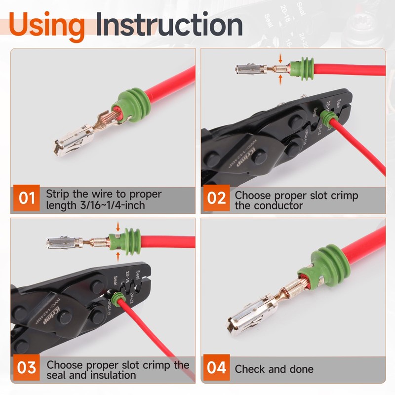 iCrimp Ratchet Weather Pack Sealed Connector Crimping Tool, Wire Crimper