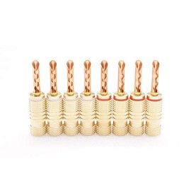 ONKODO BP-146B Unpainted, Non-Plated BFA Shape Banana Plugs (Phosphor Bronze) (8 Pieces)
