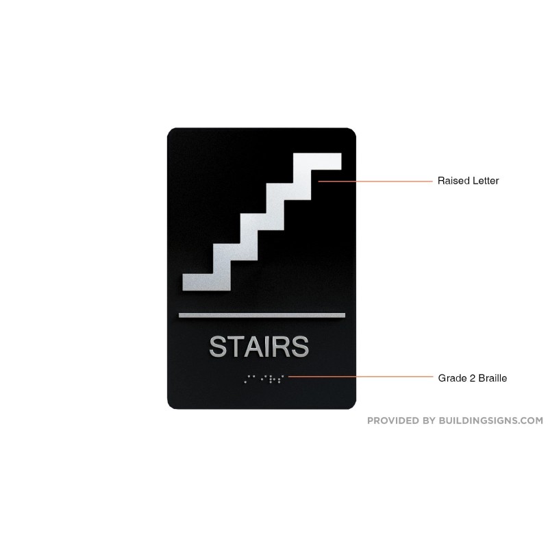 CAADASigns.com Stairs Sign Black (Aluminium, Black/Silver,S