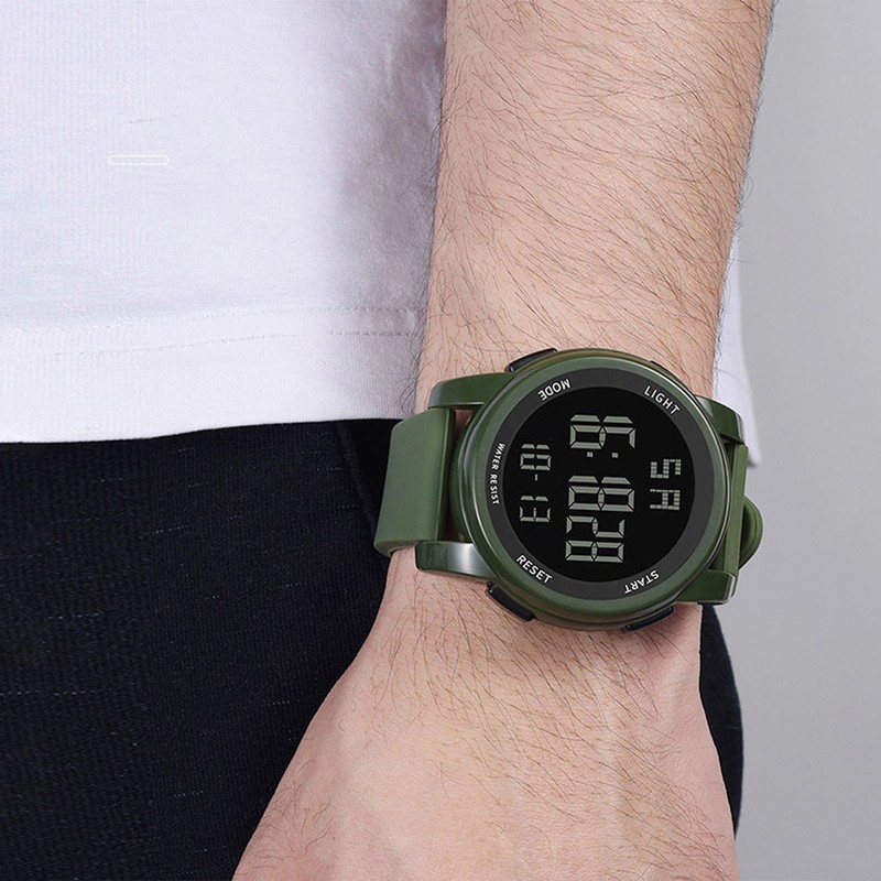 Digital Sports Watch Multifunctional Large Display Luminous 5Bar Waterproof Swimming