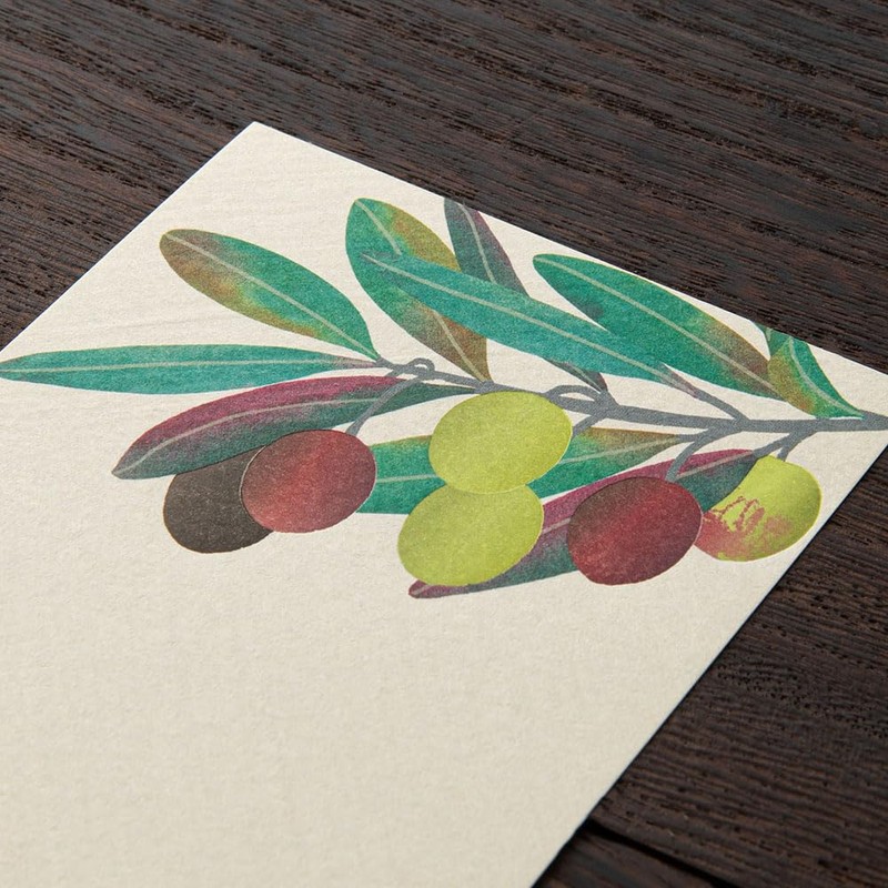 Midori 89592006 Single Pencil Notebook, Autumn Letter, Foil and Olive