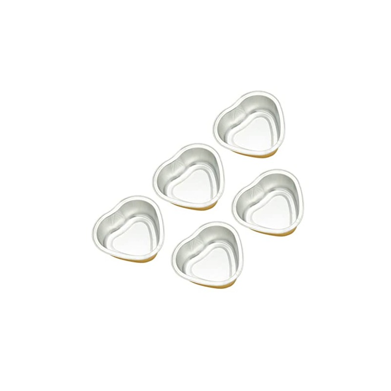 Cuenco para Cera Derretida Corazón Dorado Metal, 5 Piezas Depilación
