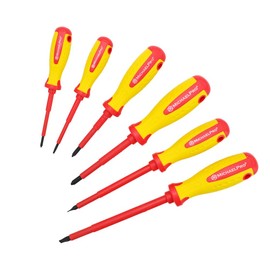 MichaelPro 6-Piece VDE Insulated Electricians Screwdrivers Set, Professional Phillips and Slotted Screwdrivers with Magnetic Tips, Blades Tested to 10,000 Volts, CR-MO Steel | MP002030