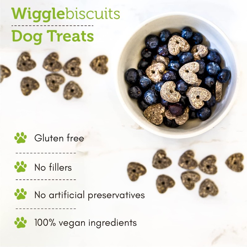 V-Dog Vegan Wiggle Biscuit Organic Dog Treats, Peanut Butter, 10