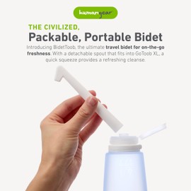 humangear BidetToob - Portable Travel Bidet, Detachable Spout Fits Inside Silicone GoToob XL, BPA-Free, PC-Free, 6 fl oz