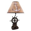 DWK Captain's Destiny: Nautical Ship's Wheel Resin Table Lamp with