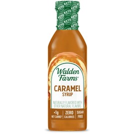 Walden Farms Caramel Syrup – Perfect for Coffee, Desserts, Ice Cream – Zero Calorie, Sugar-Free, Low Carb, Keto-Friendly, Gluten-Free, Vegan – 12 oz Bottle