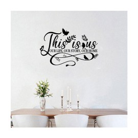 MYMKO This is Us Our Life Our Story Our Home Size 13x21'', Birds UV DTF Wall Car Mirror Decal, Peel and Stick Wall Art Decal for Living Room Bedroom Kitchen TV Wall, Wall Stickers Decor