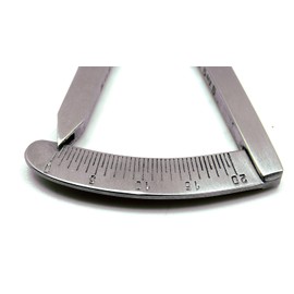 Zamaha UK Castroviejo Caliper Range 0-20MM with Curved Tip, Eyelid Measuring Ruler Stainless Steel Ophthalmic Caliper for Double Eyelid Designer Instrument Tool, Measuring Tool Lab Clinic Instruments