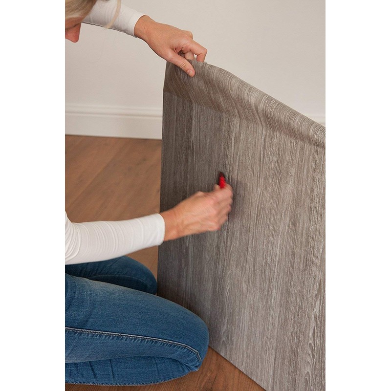 d-c-fix 346-0587-4PK Decorative Self-Adhesive Film, Oak Sheffield Pearl Grey, 17"