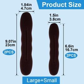 Lekgavd 4 PCS Hair Bun Maker, 2 Sizes Sponge Hair Updo Shaper for Women, Classic Hair Clip Ties, Hair Styling Accessories for Long, Curly, Straight Hair - Brown