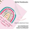 Qnhij Pink Boho Inspirational Spiral Notebook 5.5x8.3, Rainbow Floral Positive