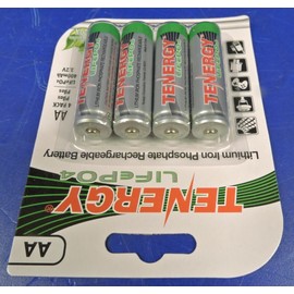Tenergy 4 x Tenergy AA 3.2V 400mAh Ultra Fast Rechargeable Battery LifePO4 / Solar Light