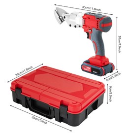 21v Metal Shear Cordless Two-Speed Adjustment Metal Shears with LED Light and 2 Lithium Cells Speed Swivel Head Electric Cutter Shear for Cutting Iron, Aluminum, Stainless Steel, Color Steel Tile