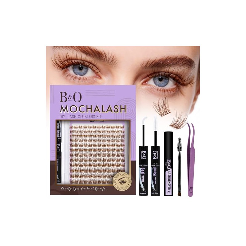 B&Q Pestañas Postizas Kit Completo Marrones Mochalash 01 Extensiones de