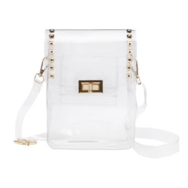 SharPlus Clear Crossbody Bag Purse for Women Stadium Approved, Small Clear Studded Clutch Purse Phone Handbags for Game Day, Concert & Event