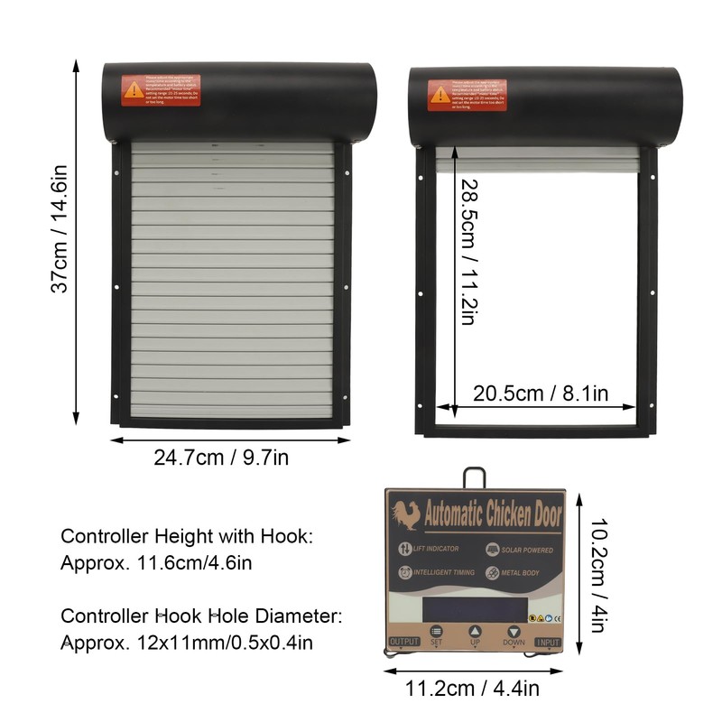 Metal Solar Powered Door for Duck Goose Farm, Automatic Chicken