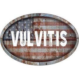 Vulvitis Patriotic American Flag Rusty Rustic Metal 6" Oval Shaped Look Magnet for use on Any Steel Surface