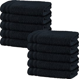 Erwin Müller Heidelberg Hand Towels, 100% Cotton, Black, Size 50 x 100 cm, Absorbent, Good Drying, Compact, Lightweight Quality, Ideal for Sports, Beach, Travel