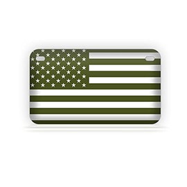 Olive Drab American Flag Mini-Sized License Plate Patriotic USA Motorcycle Tag US Army Camo