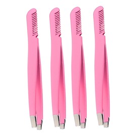 Mikinona Stylish Eyebrow Clamps 4pcs Eyebrow Tweezers Comb Stainless Steel Makeup Tools Travel-friendly