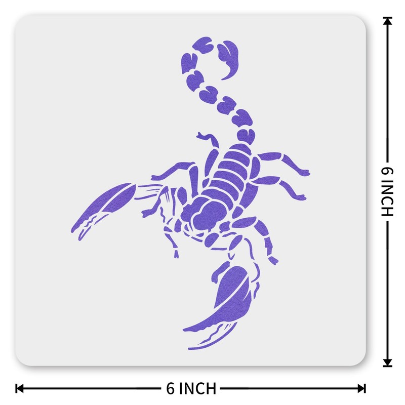MAGJUCHE Scorpion Stencil 6 Inches, Reusable Scorpion Stencil for Painting