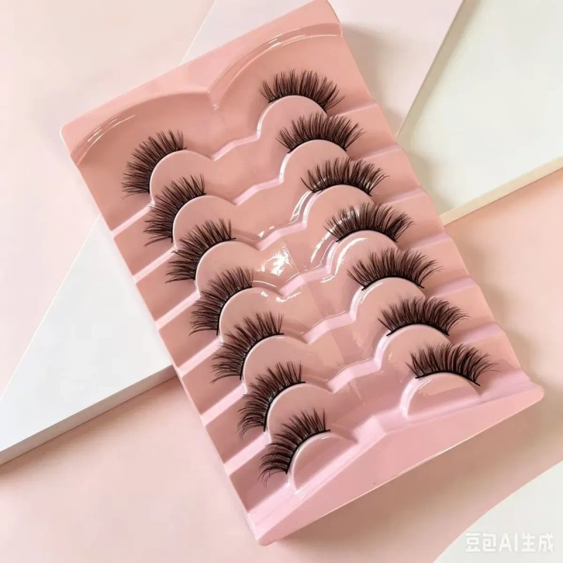 Set 7 Pares Pestañas Postizas Naturales Reutilizables