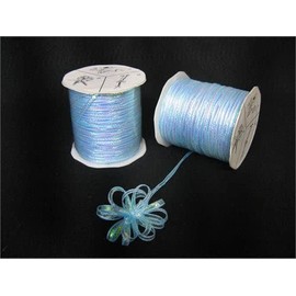 Iridescent Light Blue 4mm-wide thin Pull Bow String Ribbon 100 Yard gift wrapping favor decorating