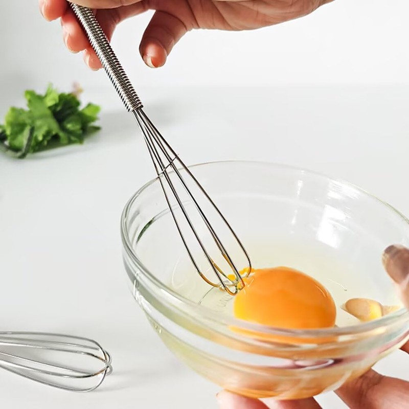 WOLMIK Whisk Small, Mini Whisk, 15.5 cm Manual Whisk, Robust