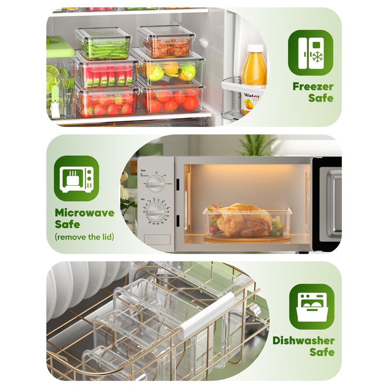 KEMETHY 60 PCS Food Storage Containers with Lids, BPA-Free Plastic