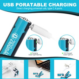 TEMIBATT AA 2100mAh 1.5V USB Rechargeable Li-Ion Batteries, 12-Count for High-Demand Devices