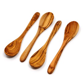 SALE. Wooden Table Spoons, Set of Four 7" Spoons Handmade from Olive Wood