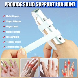 SHIFANQI Trigger Finger Splint, 3Pcs Finger Support Brace for Arthritis, Broken Finger, Straightening, Knuckle Immobilization, Adjustable Mallet/Little Fingers Splints for Adults, White Sponge