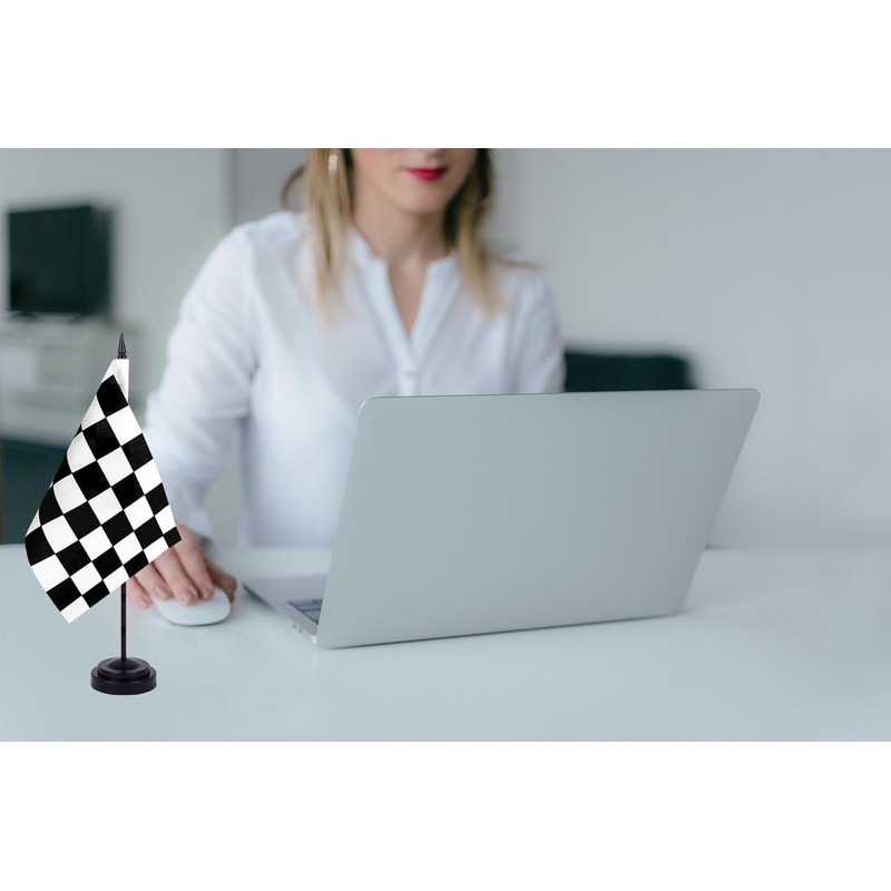 WXTWK 2 Pack Checkered Black and White Racing Flag Race