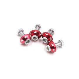 PARSLUCK 4Pcs Red Aluminum Alloy Decorative License Plate Bolt Screw for Car Motorcycle Stable