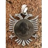 Solid 925 Sterling Silver Albanian Two Headed Eagle Pendant 2"