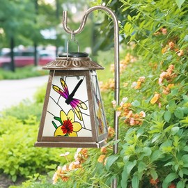 Dragonfly Solar Lantern with Shepherd Hook, Outdoor Hanging Metal LED Garden Light Waterproof for Patio Yard Pathway, Peaceful Dragonfly Lantern Decor and Christmas Holiday Gift for Women Mom Grandma