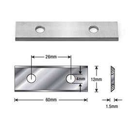 OSCARBIDE 60mm (2-3/8") Carbide Inserts, 60x12x1.5mm, 2 Edges, for Woodworking, Helical Planer Heads, & Hand Scrapers, 10 Pieces