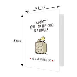 Ogeby Cute Valentine's Day & Anniversary Greeting Card for Couples, Unisex-Adults, Red, 8x5.3 inches, Modern Letter Print