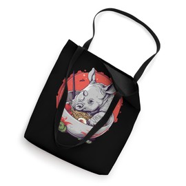 Rhino Ramen Bowl Rhinoceros Ramen Artwork Japanese Noodles Tote Bag